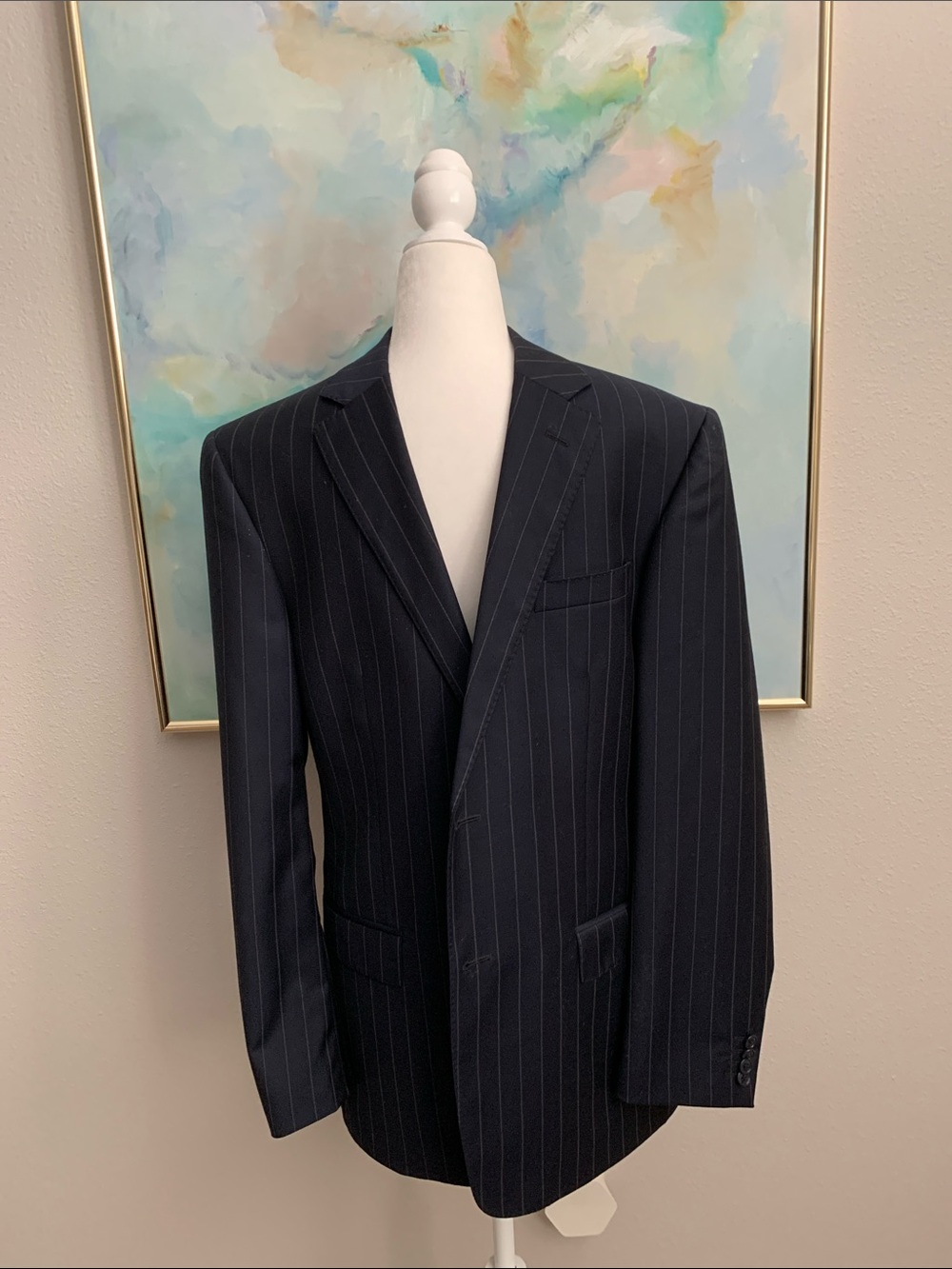 Valentino Black Pinstripe Sport Coat